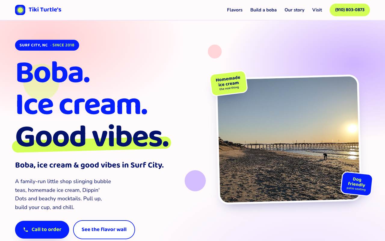 Homepage of the Tiki Turtle's demo site